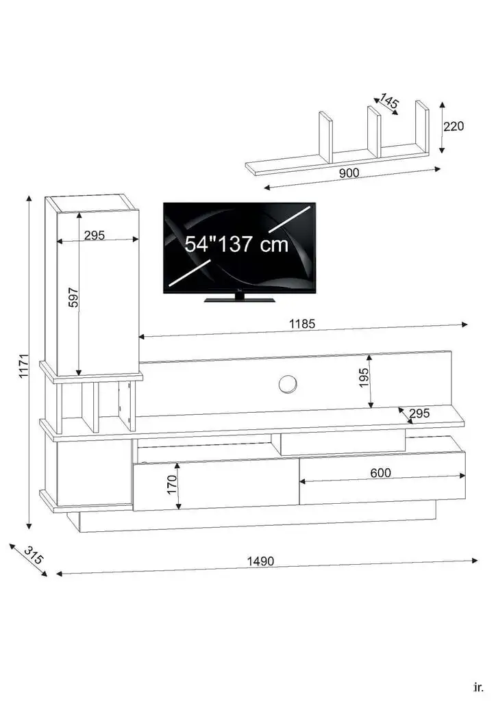 TV-kalusteet Como, Valkoinen/ruskea 2 TV-kalusteet Como, Valkoinen/ruskea - Image 2