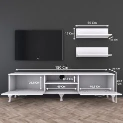 TV-kalustesarja Kalune Design A4, Valkoinen -Olohuoneen kalusteet myymälä tv kalustesarja kalune design a4 valkoinen db982 palaute reference