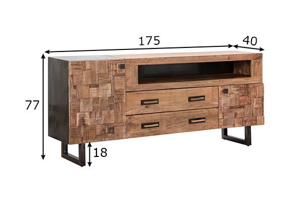 TV-pöytä A2A Industrial, Akaasia 2 TV-pöytä A2A Industrial, Akaasia - Image 2