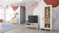 Szynaka Meble TV-pöytä Barris 24, Valkoinen / Ruskea -Olohuoneen kalusteet myymälä tv poyta barris 24 valkoinen ruskea 7ac6c netistai reference