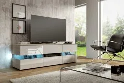 Meblocross TV-pöytä Inter, Tammi/valkoinen -Olohuoneen kalusteet myymälä tv poyta inter tammivalkoinen 65cfd hinta reference