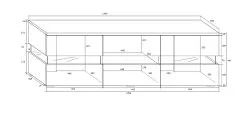 Meblocross TV-pöytä Inter, Tammi/valkoinen -Olohuoneen kalusteet myymälä tv poyta inter tammivalkoinen a014c netistai reference