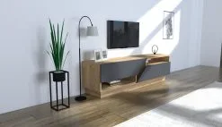 TV-pöytä Kalune Design Yaprak, Ruskea/harmaa -Olohuoneen kalusteet myymälä tv poyta kalune design yaprak ruskeaharmaa 73c5d hinta reference