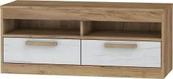Meblocross TV-pöytä Maximus 2S, Ruskea/valkoinen.