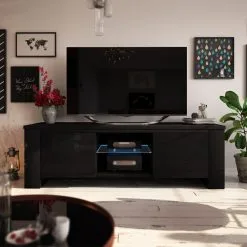 TV-pöytä Selsey Jackson, Musta. -Olohuoneen kalusteet myymälä tv poyta selsey jackson musta 02421 palaute reference