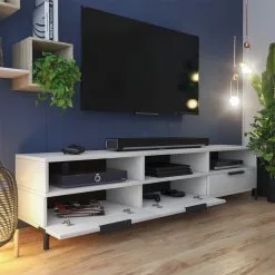 TV -pöytä Selsey Rikke, Valkoinen -Olohuoneen kalusteet myymälä tv poyta selsey rikke valkoinen bc0c7 netistai reference