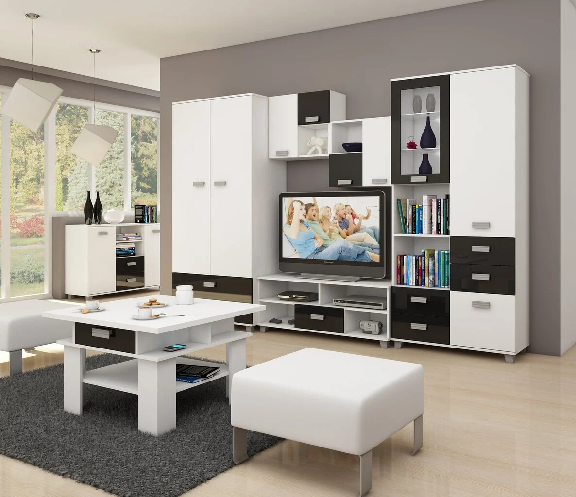 Meblocross TV-pöytä Solo, Musta/valkoinen. 3 Meblocross TV-pöytä Solo, Musta/valkoinen. - Image 3