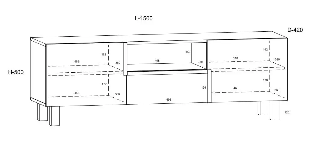 TV-taso Meblocross Lars 09 2D1S, Valkoinen/tummanruskea 2 TV-taso Meblocross Lars 09 2D1S, Valkoinen/tummanruskea - Image 2