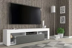 TV-taso RTV Kaya, Valkoinen/harmaa -Olohuoneen kalusteet myymälä tv taso rtv kaya valkoinenharmaa 66485 halvempi reference