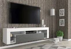 TV-taso RTV Kaya, Valkoinen/harmaa -Olohuoneen kalusteet myymälä tv taso rtv kaya valkoinenharmaa abcd5 osta reference