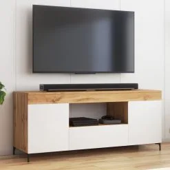 TV-taso Selsey Gusto, Ruskea / Valkoinen -Olohuoneen kalusteet myymälä tv taso selsey gusto ruskea valkoinen af01c palaute reference