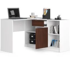 Työpöytä NORE B-17, Valkoinen / Tummanruskea. -Olohuoneen kalusteet myymälä tyopoyta nore b 17 valkoinen tummanruskea 4897d hinta reference