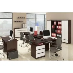 Työpöytä NORE CLP, Tummanruskea / Valkoinen -Olohuoneen kalusteet myymälä tyopoyta nore clp tummanruskea valkoinen 65929 netistai reference