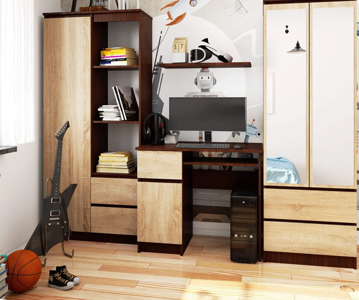 Työpöytä Piksel, Vaaleanruskea 4 Työpöytä Piksel, Vaaleanruskea - Image 4