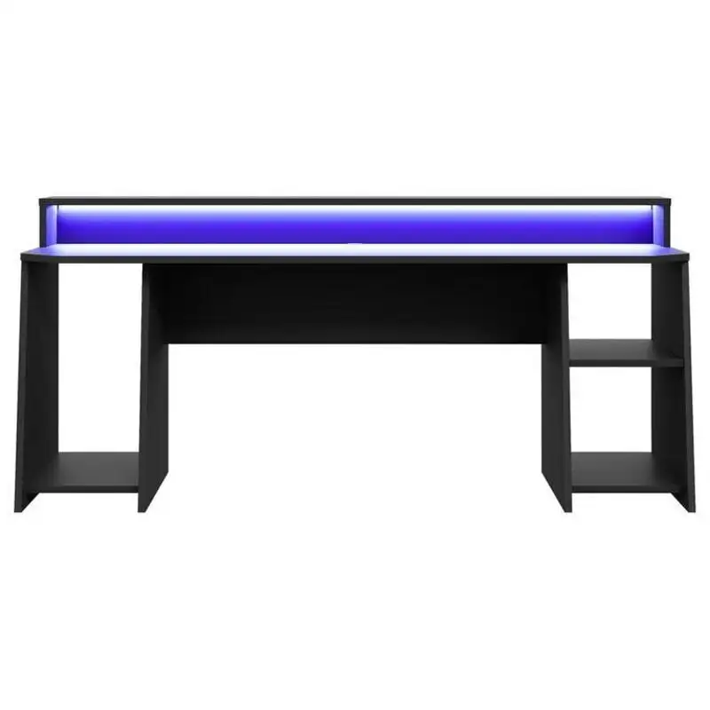 Työpöytä Tezaur 200 Cm + LED, Musta 1 Työpöytä Tezaur 200 Cm + LED, Musta