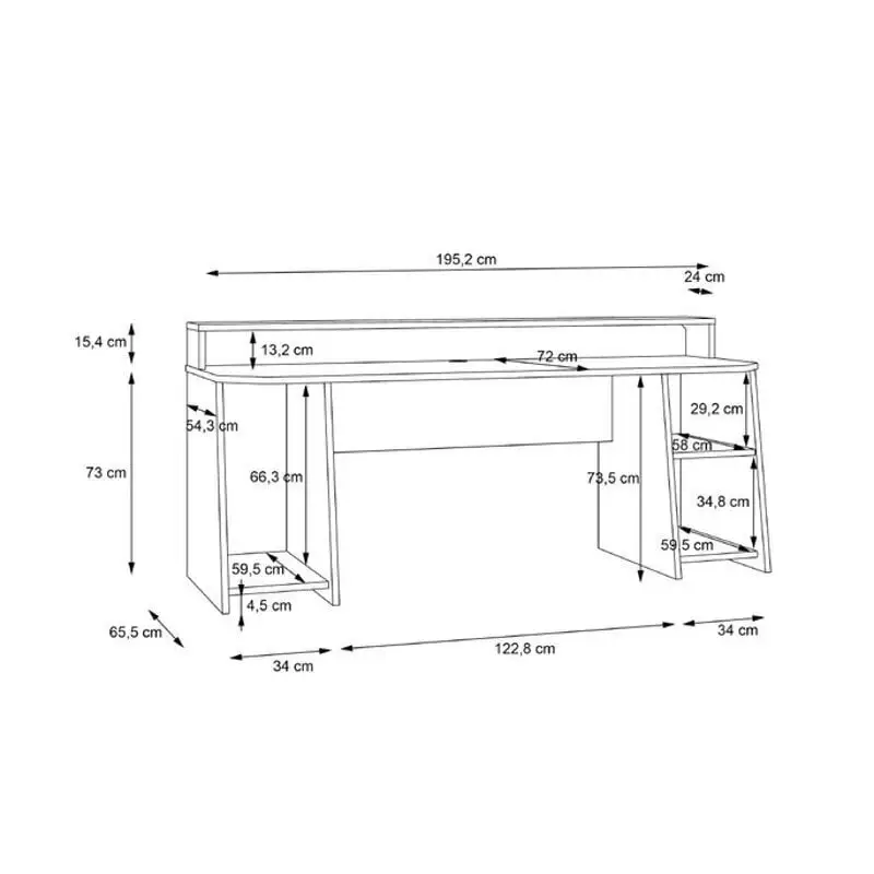 Työpöytä Tezaur 200 Cm + LED, Musta 4 Työpöytä Tezaur 200 Cm + LED, Musta - Image 4
