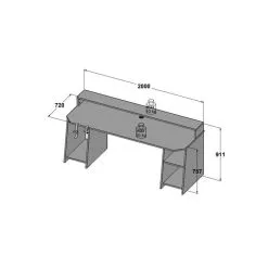 Työpöytä Tezaur 200 Cm + LED, Musta 6 Työpöytä Tezaur 200 Cm + LED, Musta -Olohuoneen kalusteet myymälä tyopoyta tezaur 200 cm led musta c1d5a netistai reference