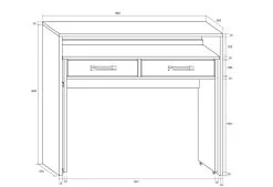 Meblocross Työpöytä Zoom, Valkoinen -Olohuoneen kalusteet myymälä tyopoyta zoom valkoinen 459f1 netistai reference