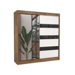 Vaatekaappi Adrk Furniture Toura 150 Cm, Ruskea/valkoinen