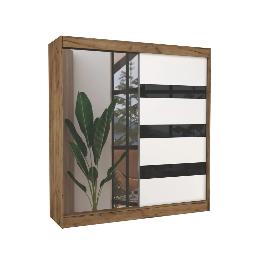 Vaatekaappi Adrk Furniture Toura 150 Cm, Ruskea/valkoinen 1 Vaatekaappi Adrk Furniture Toura 150 Cm, Ruskea/valkoinen