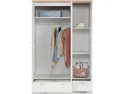 Notio Living Vaatekaappi Bruce 122, Valkoinen -Olohuoneen kalusteet myymälä vaatekaappi bruce 122 valkoinen eab65 netistai reference