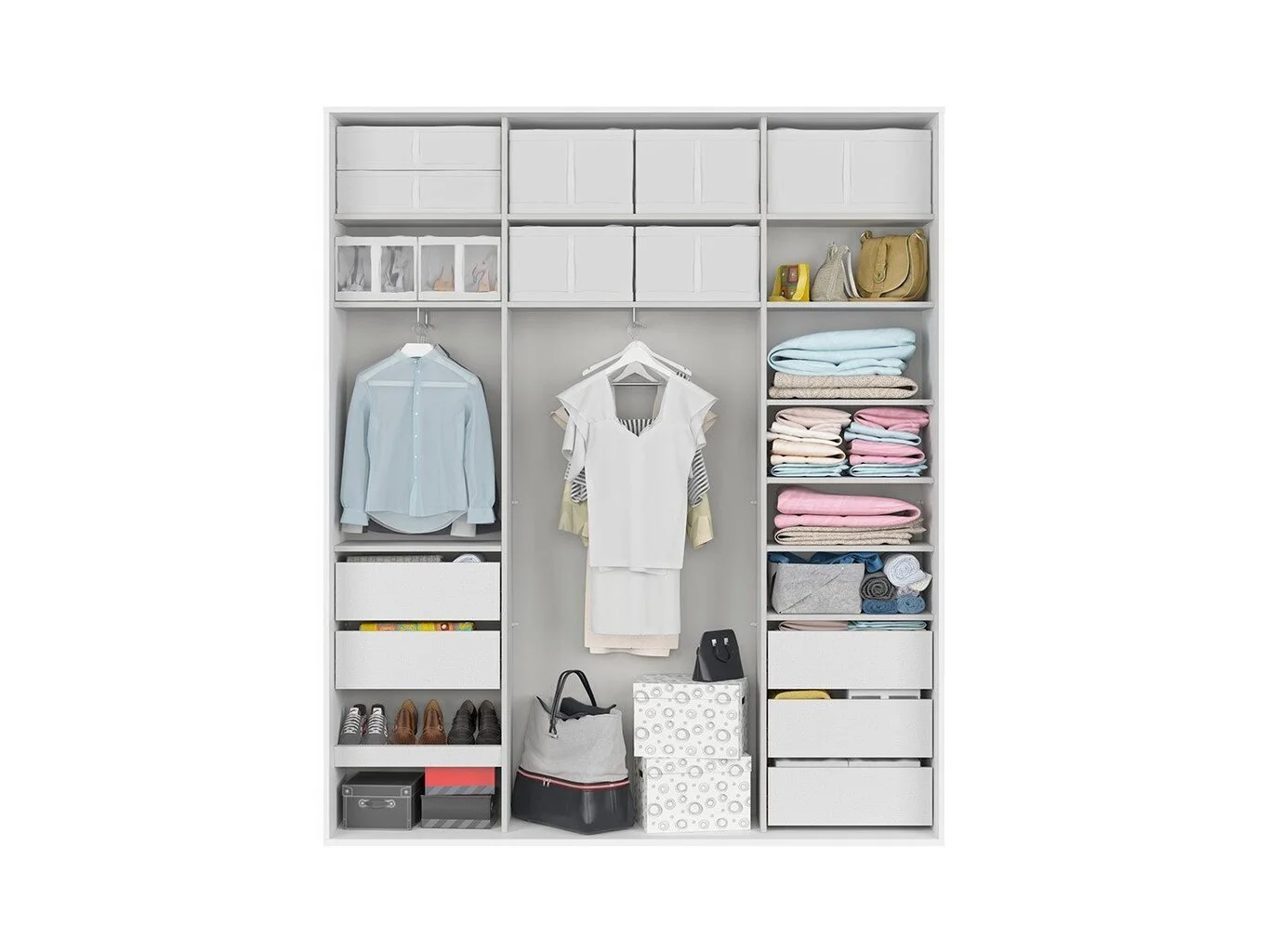 Black Red White Vaatekaappi BRW Flex 200x45, Valkoinen 5 Black Red White Vaatekaappi BRW Flex 200x45, Valkoinen - Image 5