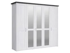 Black Red White Vaatekaappi BRW Luca 5D, Valkoinen/musta