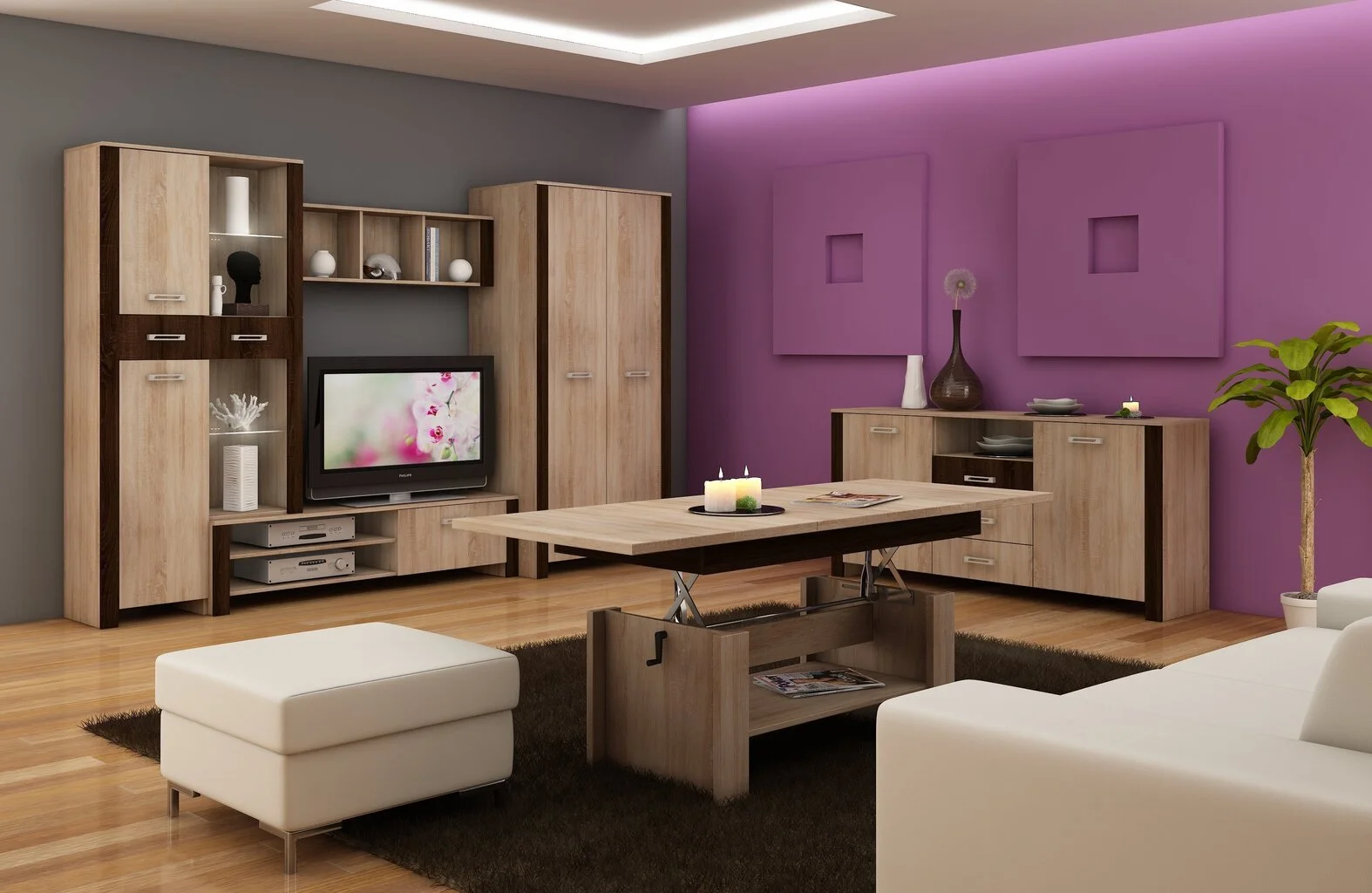 Meblocross Vaatekaappi Hugo, Tumma Tammi / Vaalea Tammi 2 Meblocross Vaatekaappi Hugo, Tumma Tammi / Vaalea Tammi - Image 2