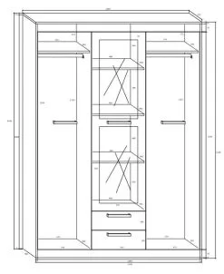 Meblocross Vaatekaappi Maximus 3D2s, Ruskea/valkoinen. -Olohuoneen kalusteet myymälä vaatekaappi maximus 3d2s ruskeavalkoinen bec00 netistai reference