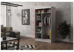 Vaatekaappi NORE Dave 120, Tummanharmaa -Olohuoneen kalusteet myymälä vaatekaappi nore dave 120 tummanharmaa a2caf netistai reference