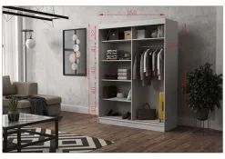 Vaatekaappi NORE Heinäkuu 160, Ruskea/valkoinen -Olohuoneen kalusteet myymälä vaatekaappi nore heinakuu 160 ruskeavalkoinen f1bba palaute reference