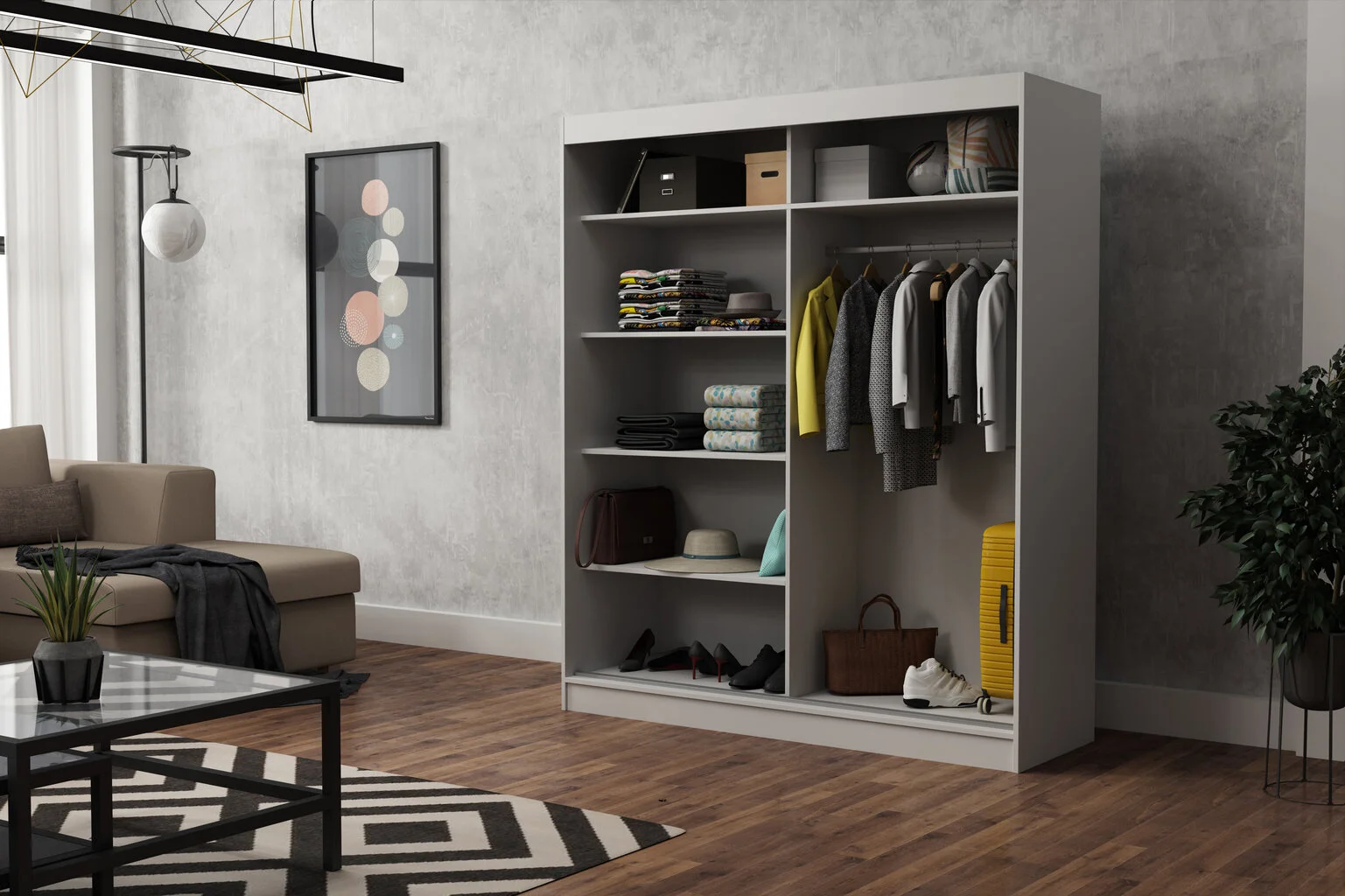 Vaatekaappi NORE Rob 180, Tammi 3 Vaatekaappi NORE Rob 180, Tammi - Image 3