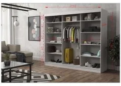 Vaatekaappi NORE Rob 250, Valkoinen -Olohuoneen kalusteet myymälä vaatekaappi nore rob 250 valkoinen d5373 palaute reference