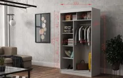 Vaatekaappi NORE Tom 100, Harmaa 7 Vaatekaappi NORE Tom 100, Harmaa -Olohuoneen kalusteet myymälä vaatekaappi nore tom 100 harmaa ea394 palaute reference