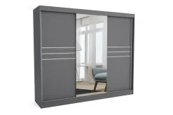 Vaatekaappi NORE Tom2 250, Tummanharmaa