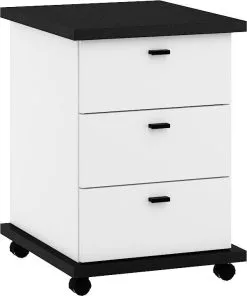 Vaatekaappi Pyörillä Meblocross Cross Cro-10 3S, Ruskea/valkoinen