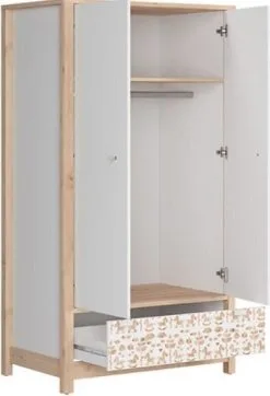 Black Red White Vaatekaappi Timon-I, Valkoinen/pyökki -Olohuoneen kalusteet myymälä vaatekaappi timon i valkoinenpyokki e8170 netistai reference