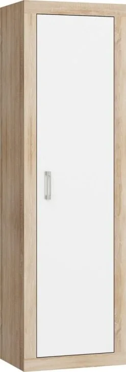 Meblocross Vaatekaappi Verin 1D, Vaalea Tammi / Valkoinen