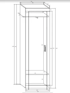 Meblocross Vaatekaappi Verin 1D, Vaalea Tammi / Valkoinen -Olohuoneen kalusteet myymälä vaatekaappi verin 1d vaalea tammi valkoinen d7d65 netistai reference