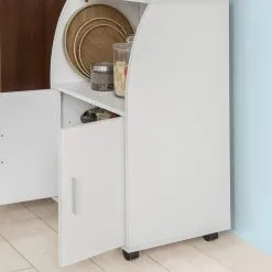 SoBuy Valkoinen Puinen Keittiökaappi Pyörillä FRG241-W -Olohuoneen kalusteet myymälä valkoinen puinen keittiokaappi pyorilla frg241 w 2615b halvempi reference