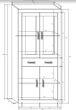 Meblocross Vitriini Blood 2DSW, Vaalea Tammi / Tumma Tammi -Olohuoneen kalusteet myymälä vitriini blood 2dsw vaalea tammi tumma tammi 7ba2d hinta reference