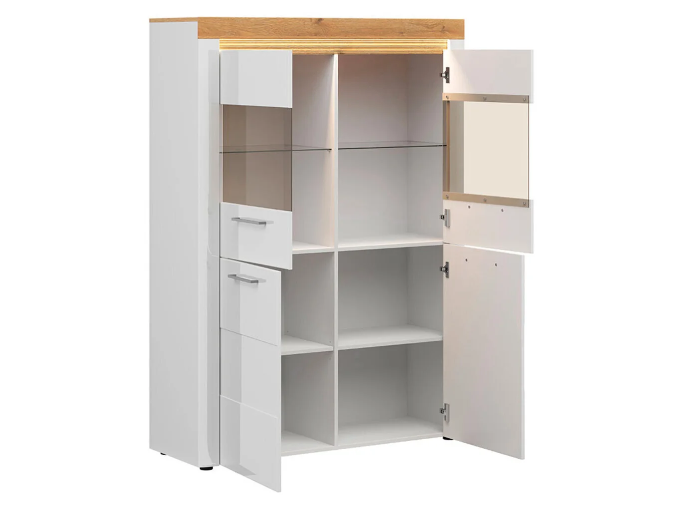 Black Red White Vitriini BRW Horton, 119x166 Cm, Valkoinen/ruskea 3 Black Red White Vitriini BRW Horton, 119x166 Cm, Valkoinen/ruskea - Image 3