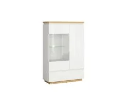 Black Red White Vitriinikaappi BRW Erla REG1D1W1S, Valkoinen