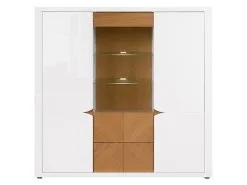 Black Red White Vitriinikaappi BRW Rovika 2D1W1S, Valkoinen/ruskea -Olohuoneen kalusteet myymälä vitriinikaappi brw rovika 2d1w1s valkoinenruskea 7f99e hinta reference