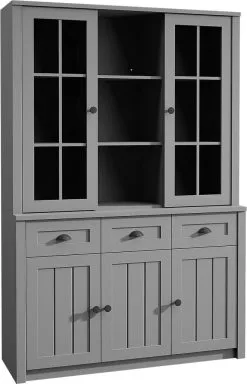 Vitriinikaappi Gala Meble Prowansja W2D, Harmaa