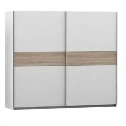 Forte Winner Plus -vaatekaappi Liukuovilla, Valkoinen/sonoma Tammi, 170 Cm, Lükandustega Riidekapp Winner Plus 270 Cm, Valge/sonoma Tamm
