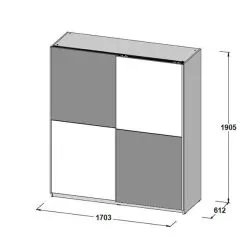 Forte Winnie 170 Cm Liukuovikomero, Valkoinen/harmaa -Olohuoneen kalusteet myymälä winnie 170 cm liukuovikomero valkoinenharmaa 22b7b palaute reference