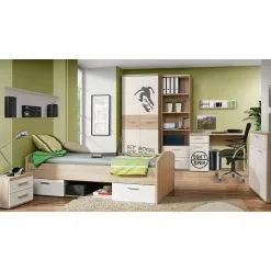 Forte Winnie -sänky, 90 X 200 Cm, Sonoma Tammi, Valkoinen -Olohuoneen kalusteet myymälä winnie sanky 90 x 200 cm sonoma a0620 hinta reference