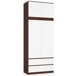 Yläkaappi Vaatekaappiin NORE S90, Tummanruskea / Valkoinen -Olohuoneen kalusteet myymälä ylakaappi vaatekaappiin nore s90 tummanruskea valkoinen 3e703 netistai reference