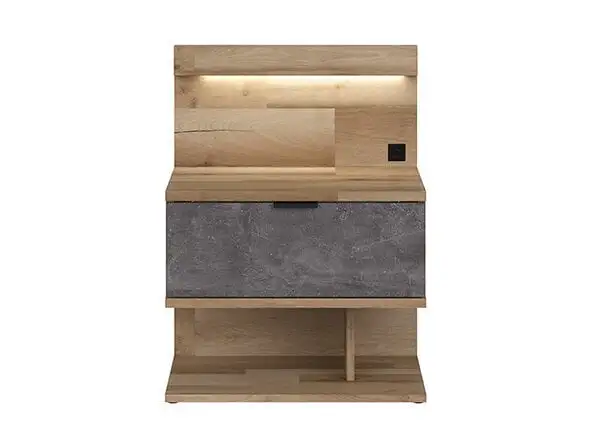 Black Red White Yöpöytä BRW Arica L, Ruskea/harmaa. 6 Black Red White Yöpöytä BRW Arica L, Ruskea/harmaa. - Image 6